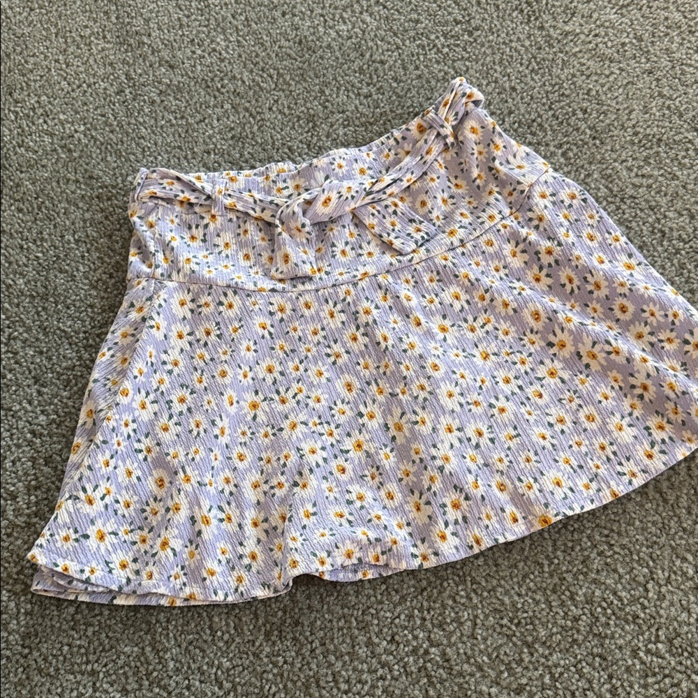 Zara Girl Lilac Floral Skirt with Yellow Accents